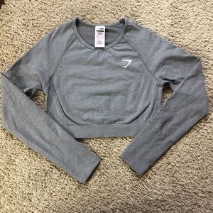 Gymshark Gray Long Sleeve Crop Top